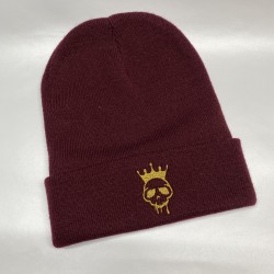 Voodoo Beanie - Burgundy & Gold
